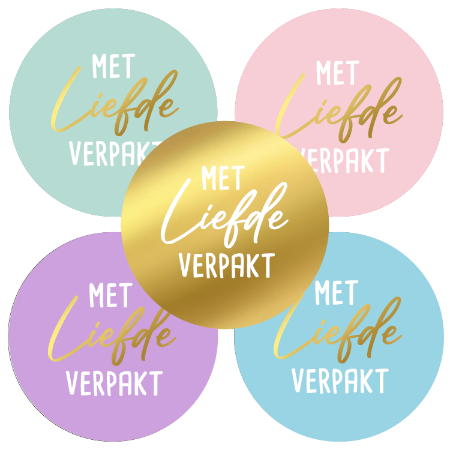 Stickers met liefde verpakt
