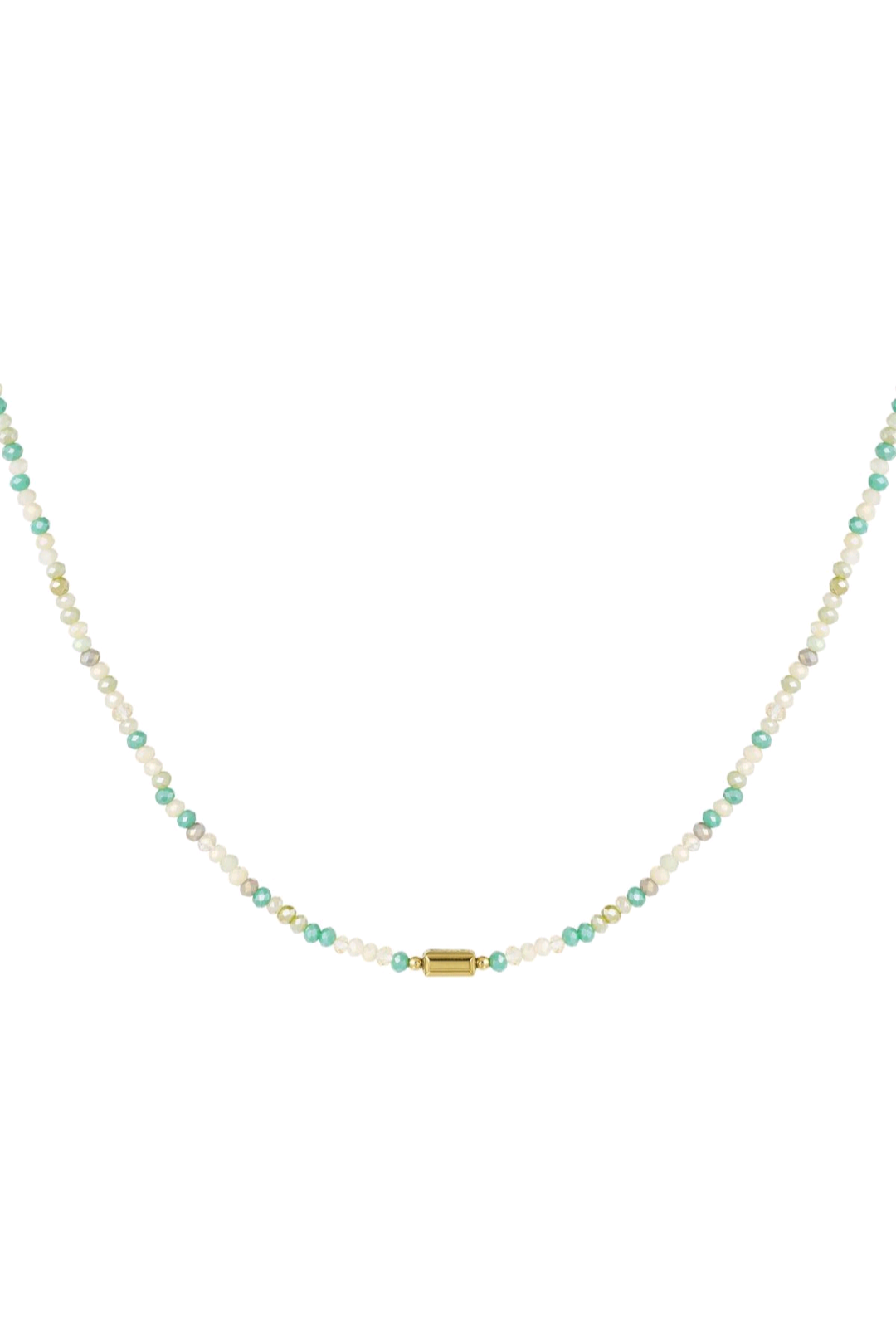 Green & gold kristal ketting