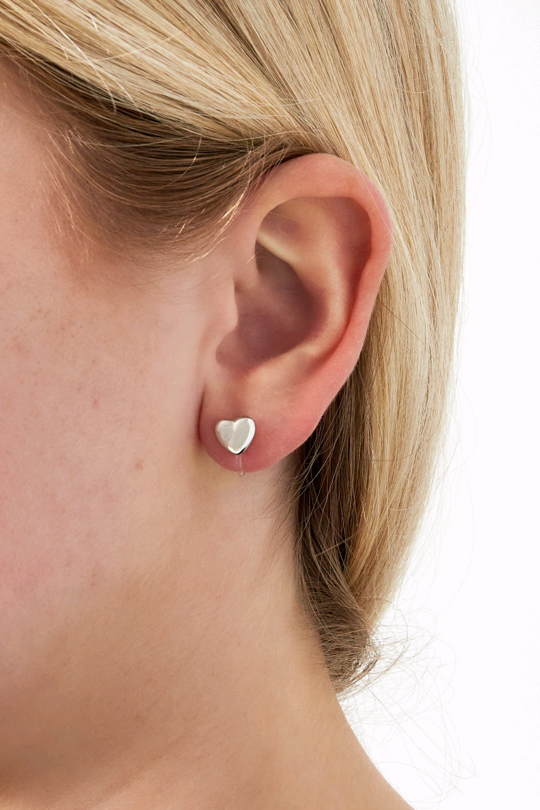 Mini hart clip oorbellen