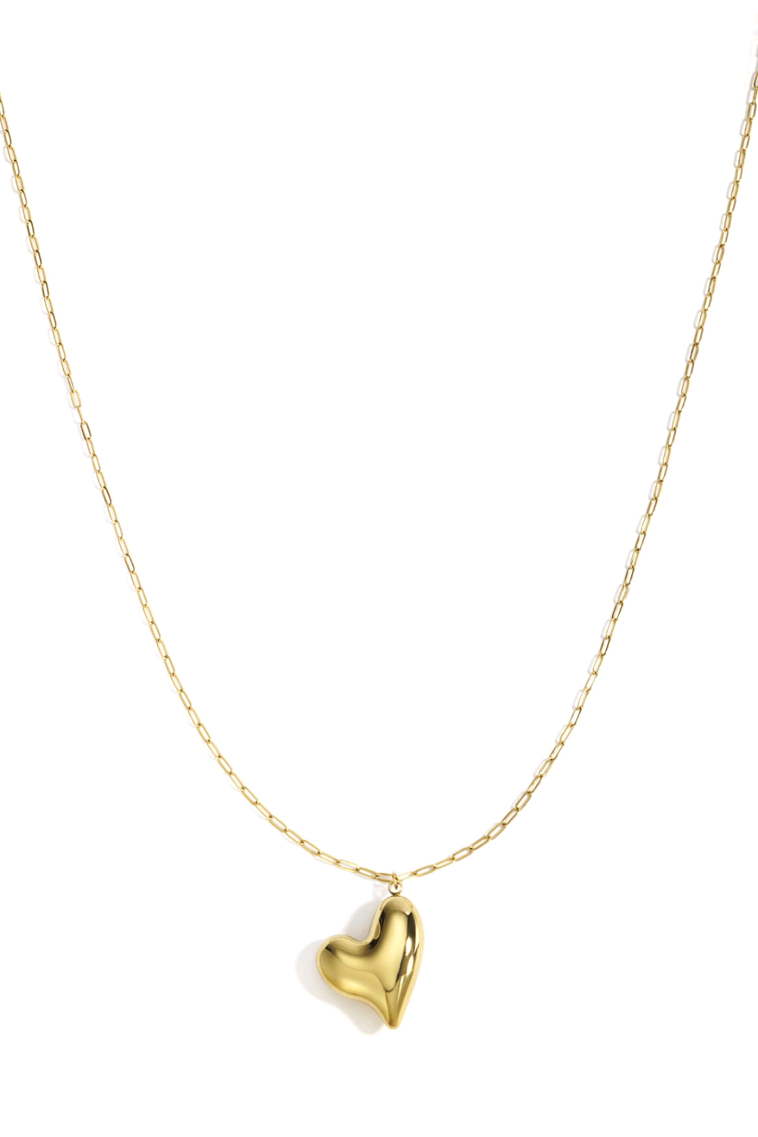 Long heart chain goud