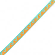 Oranje/blauw golf lint