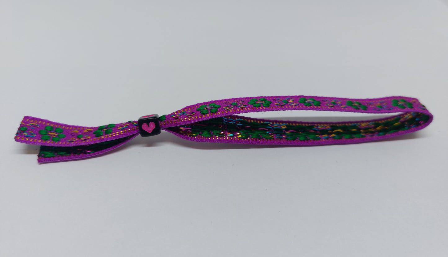 Purple flower ribbon strap