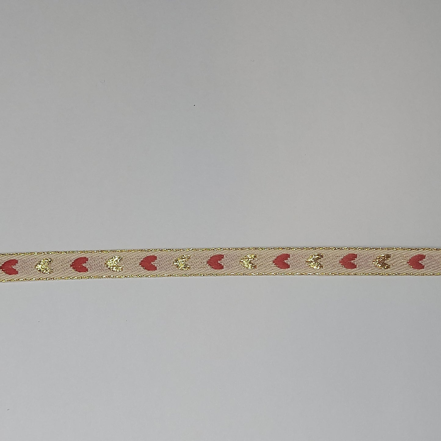 Gold/red heart ribbon strap