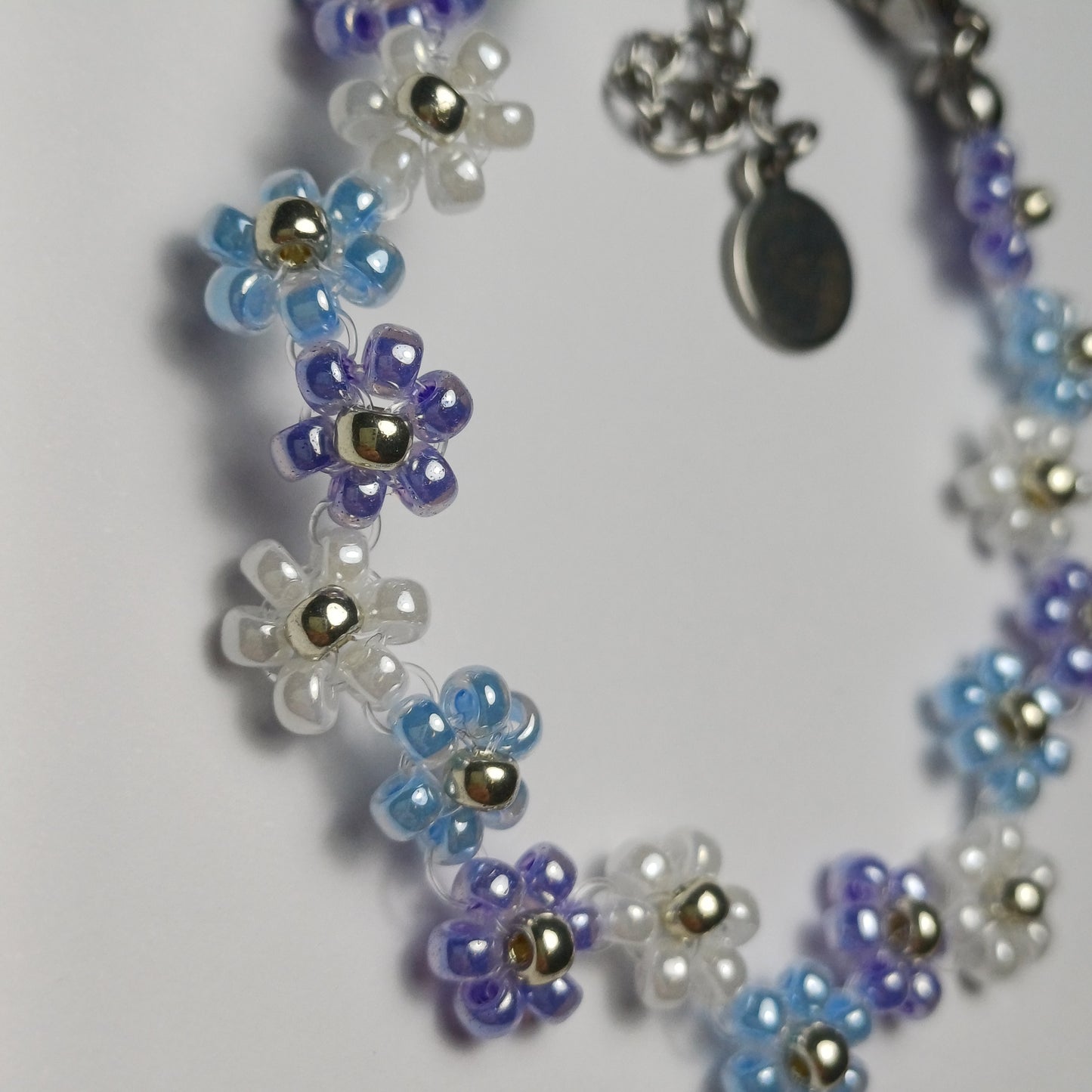 Purple flower bracelet