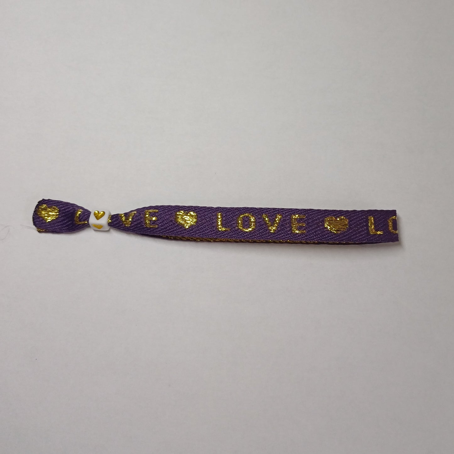 Love paars/goud lintbandje