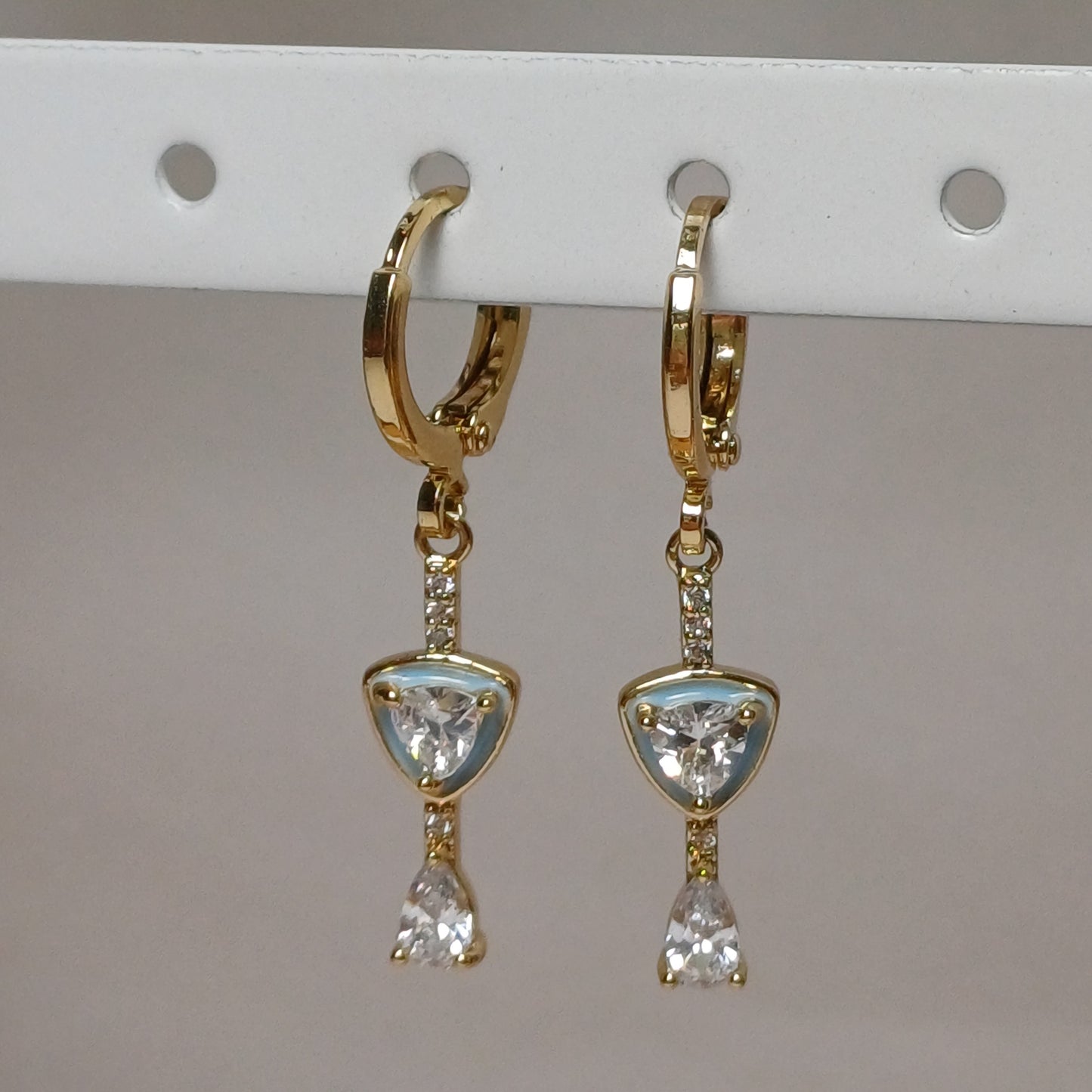 Blue waterfall earrings.