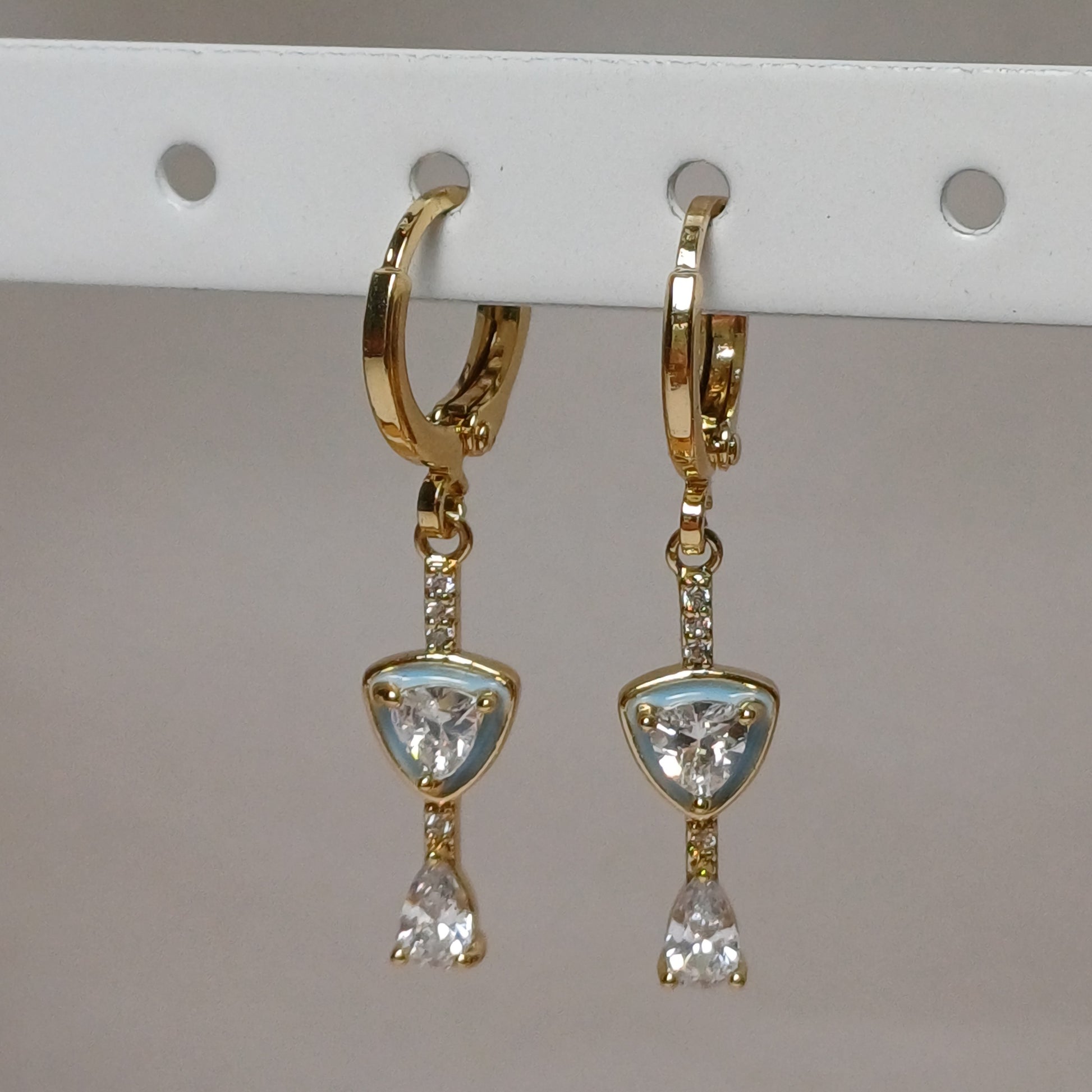 Blue waterfall earrings.