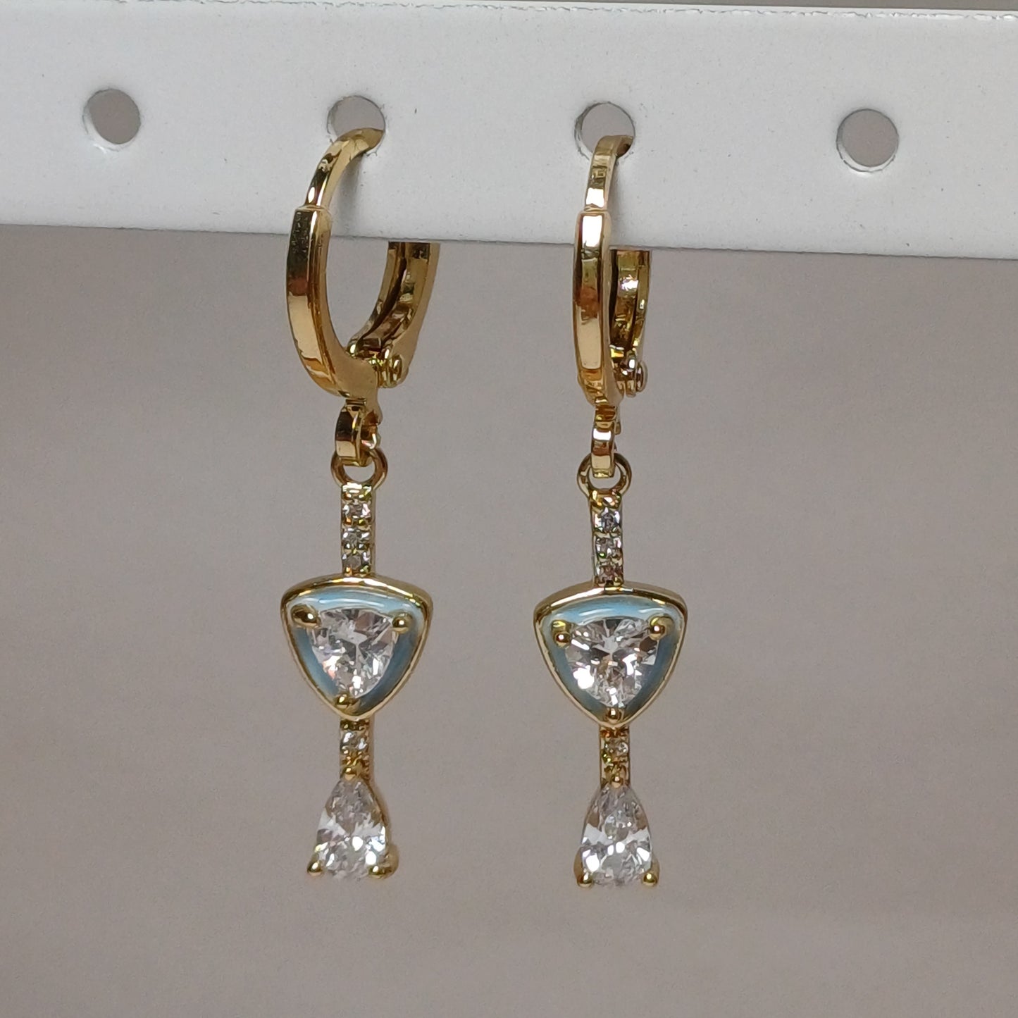 Blue waterfall earrings.