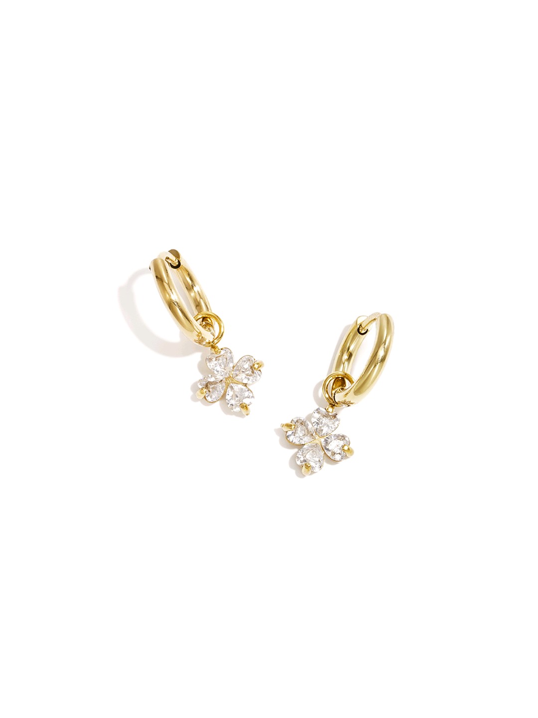 Sparkling Clover earrings gold