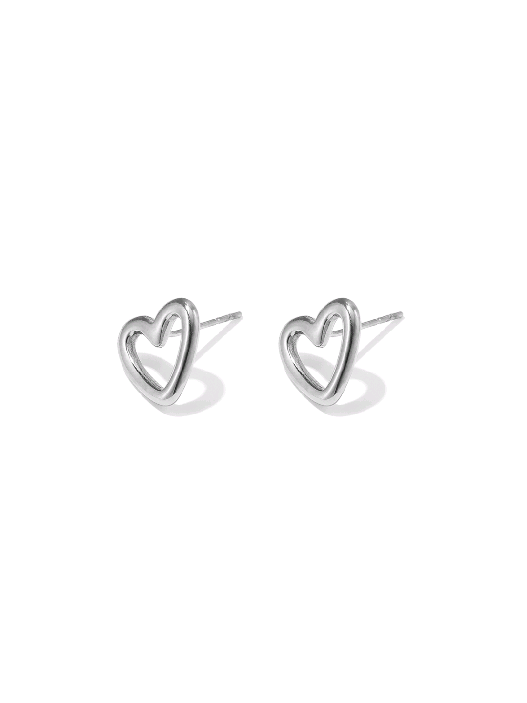 Open Heart Studs silver