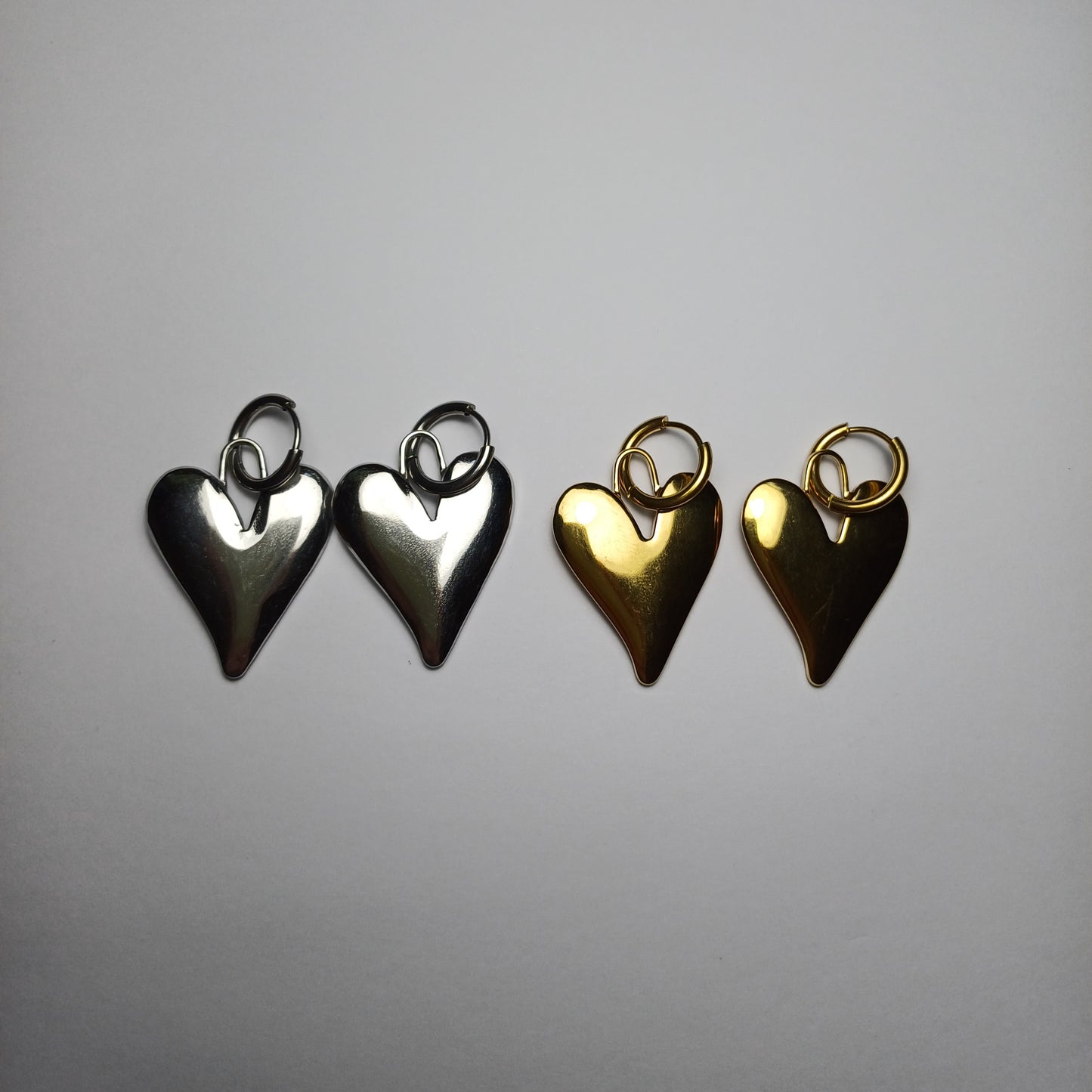 Big heart earrings silver