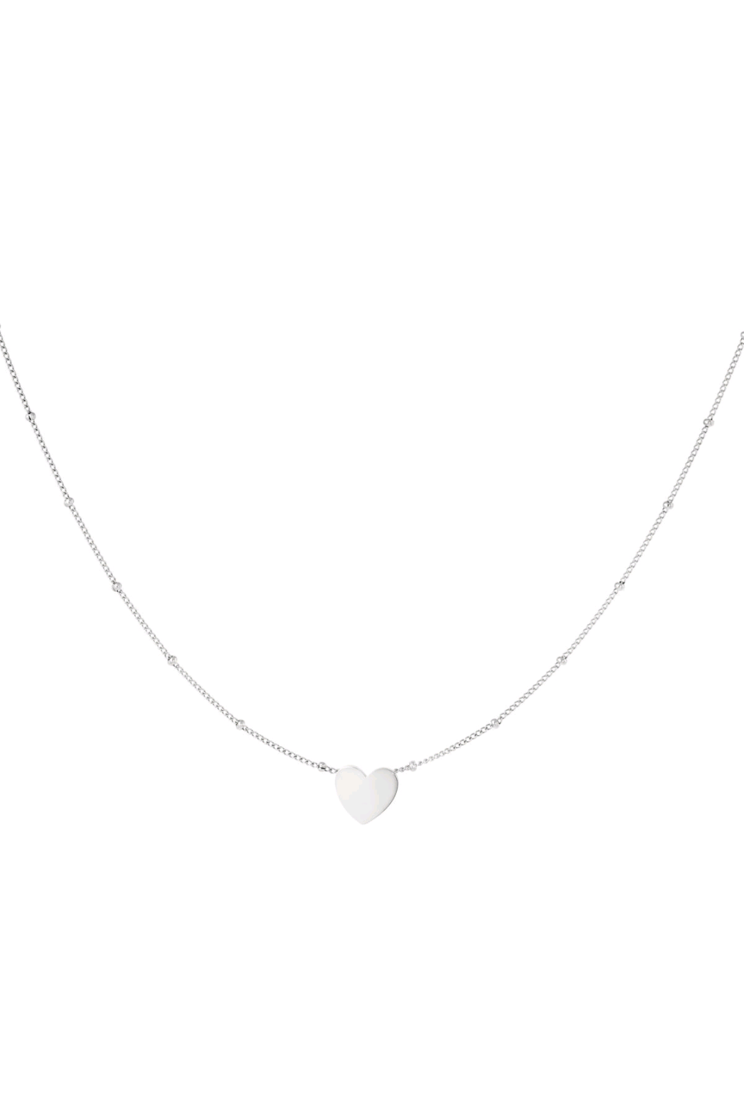 Thin heart ketting zilver