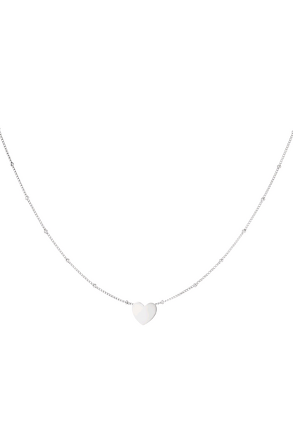 Thin heart ketting zilver