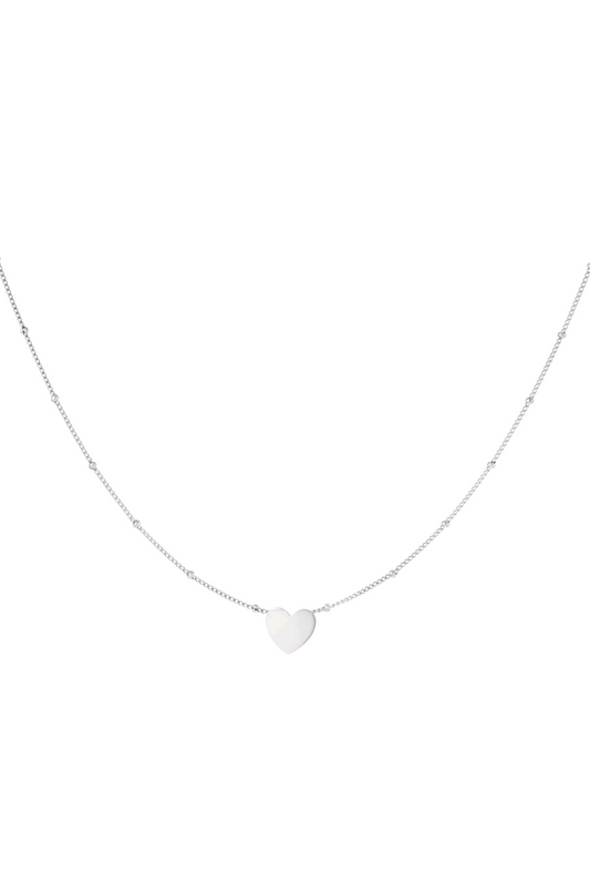 Thin heart ketting zilver