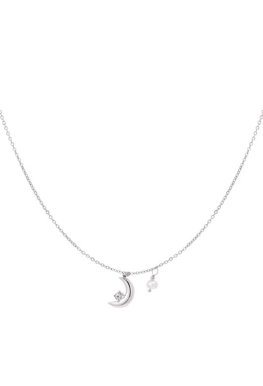 Moon ketting zilver