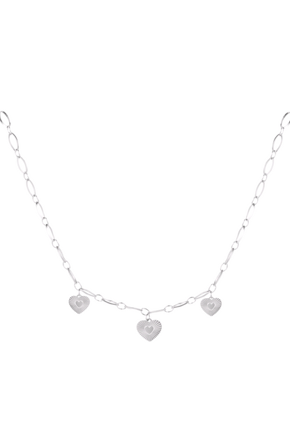 Heart coins ketting zilver