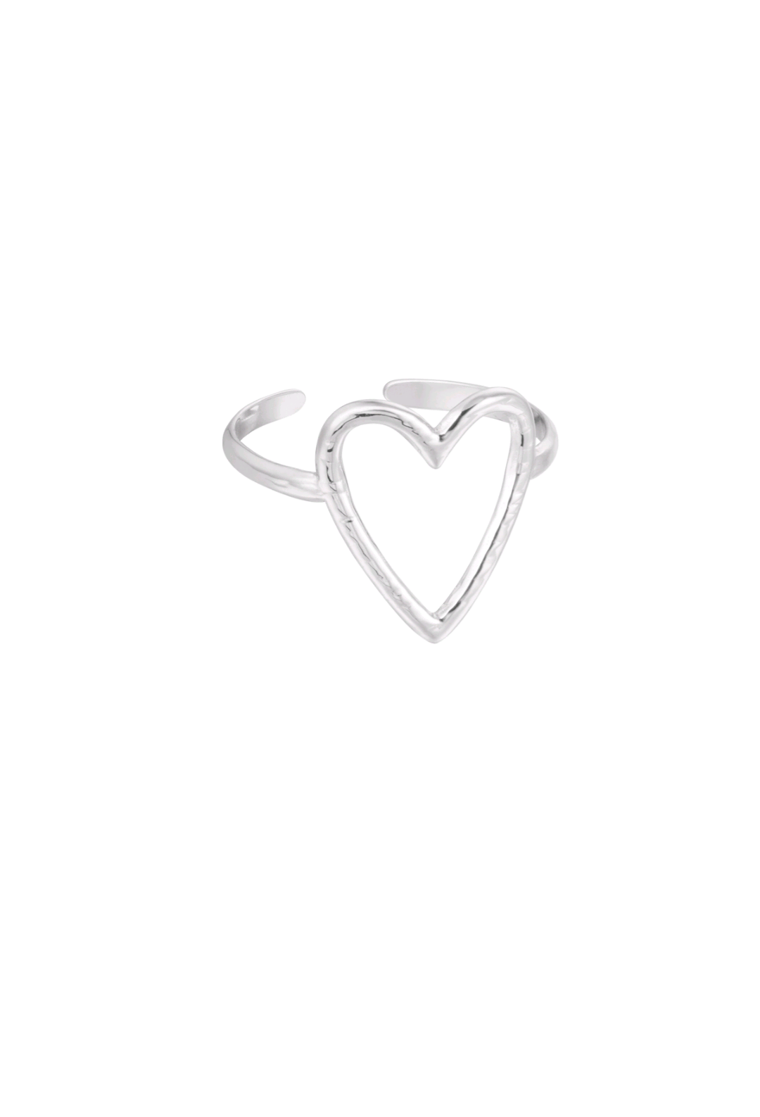 Ring big heart zilver