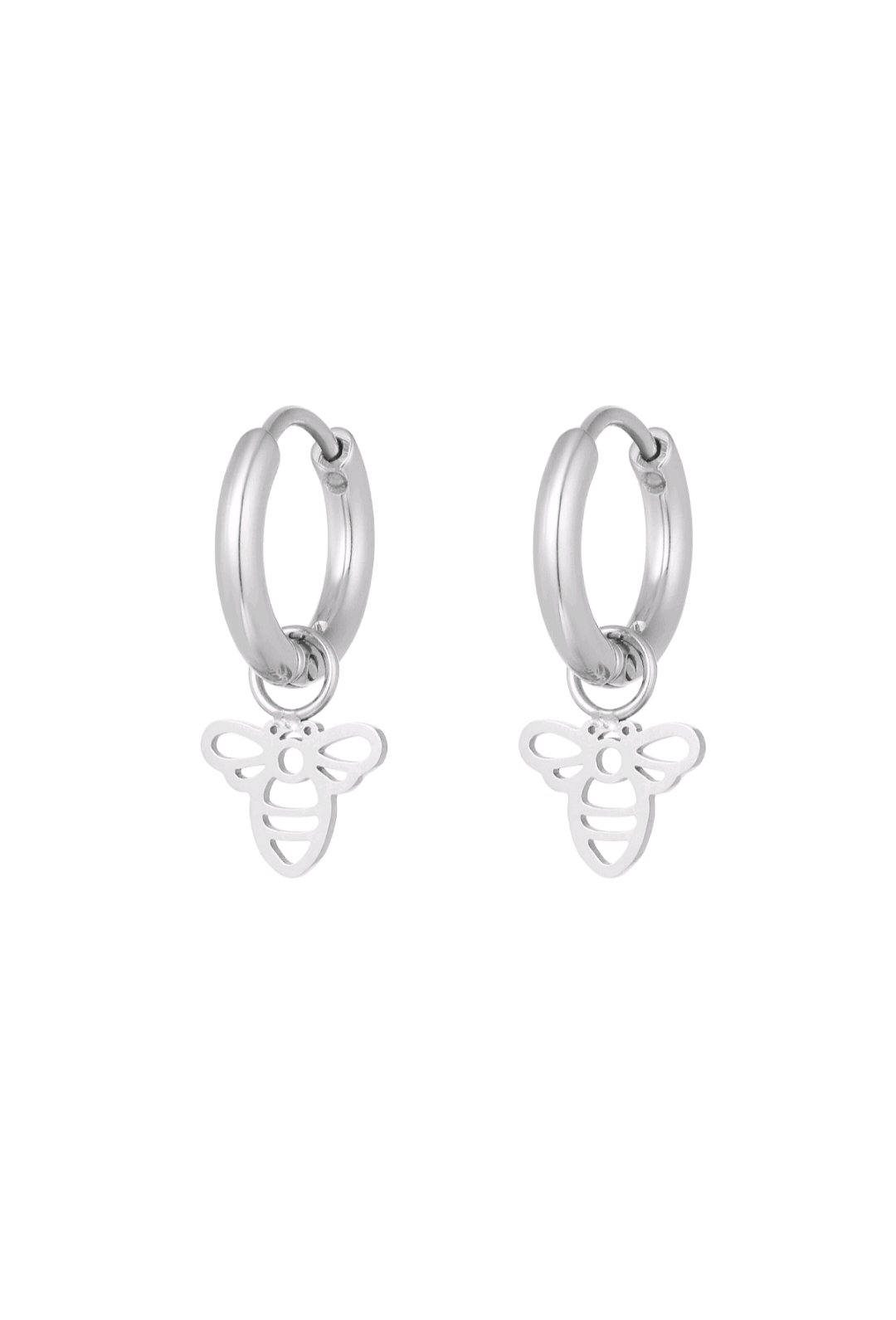 Bee earrings silver