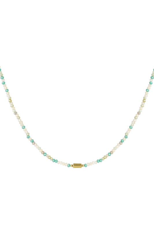 Green & gold kristal ketting