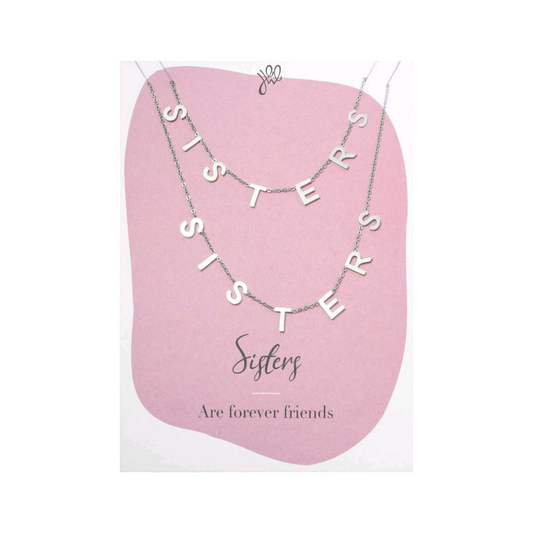 Sisters forever friend necklace silver