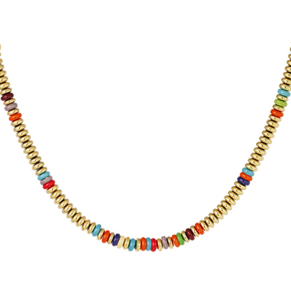 Flat beaded multi necklace