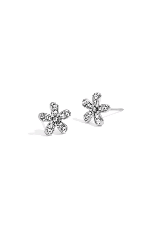 Sparkle flower earrings zilver