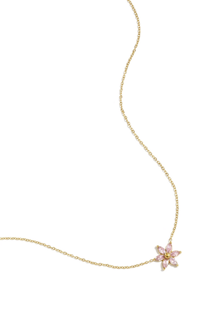 Flower sparkl chain goud