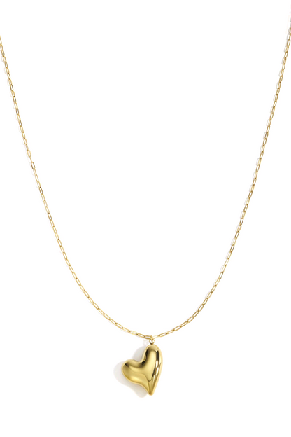 Long heart chain goud