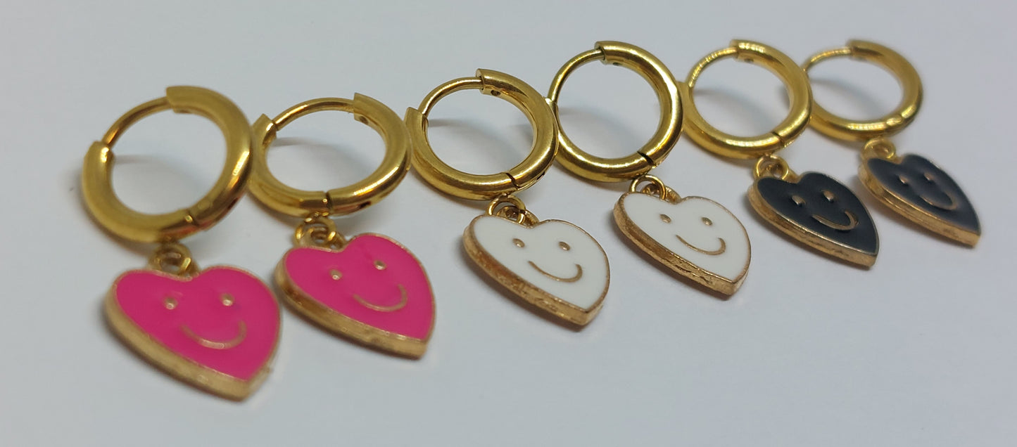 Smiley heart earrings