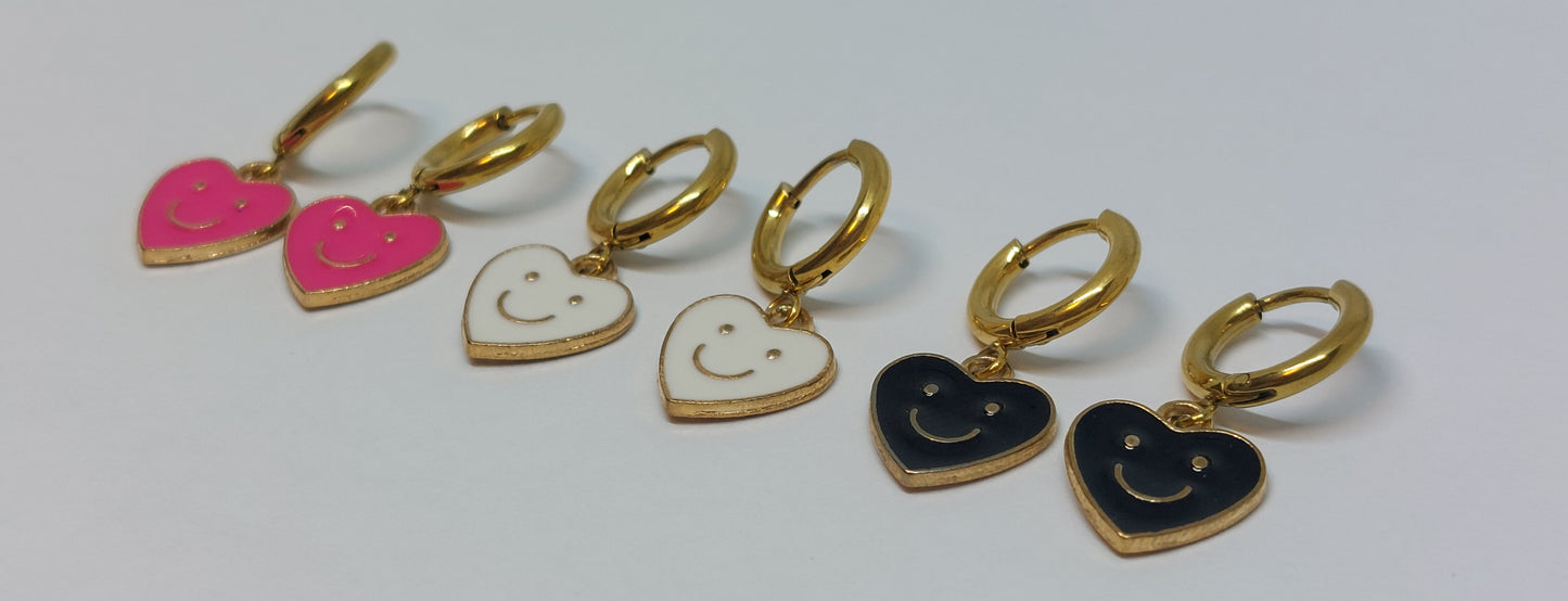 Smiley heart earrings