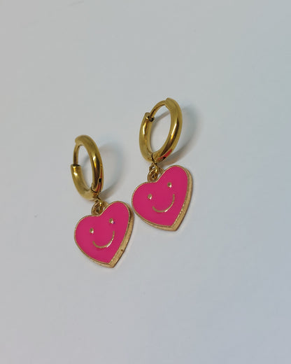 Smiley heart earrings