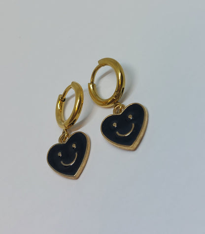 Smiley heart earrings