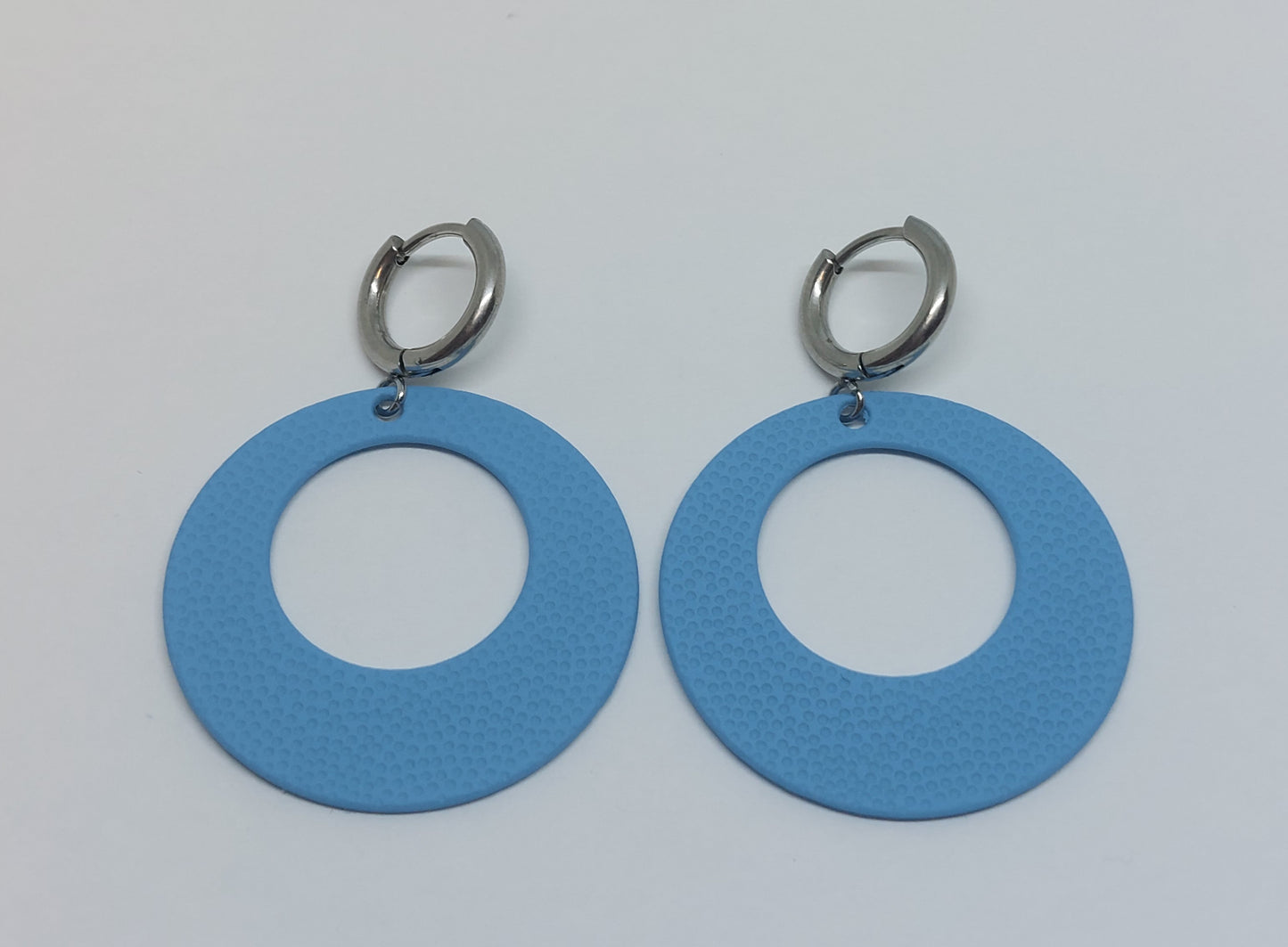 Blue hoop earrings