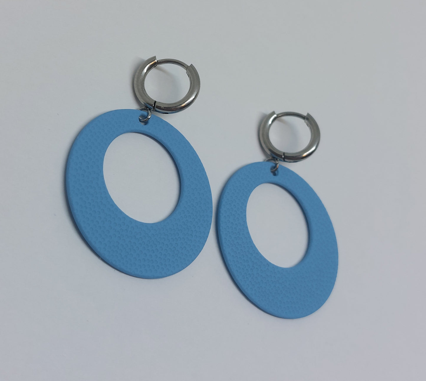 Blue hoop earrings