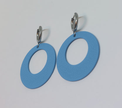 Blue hoop earrings