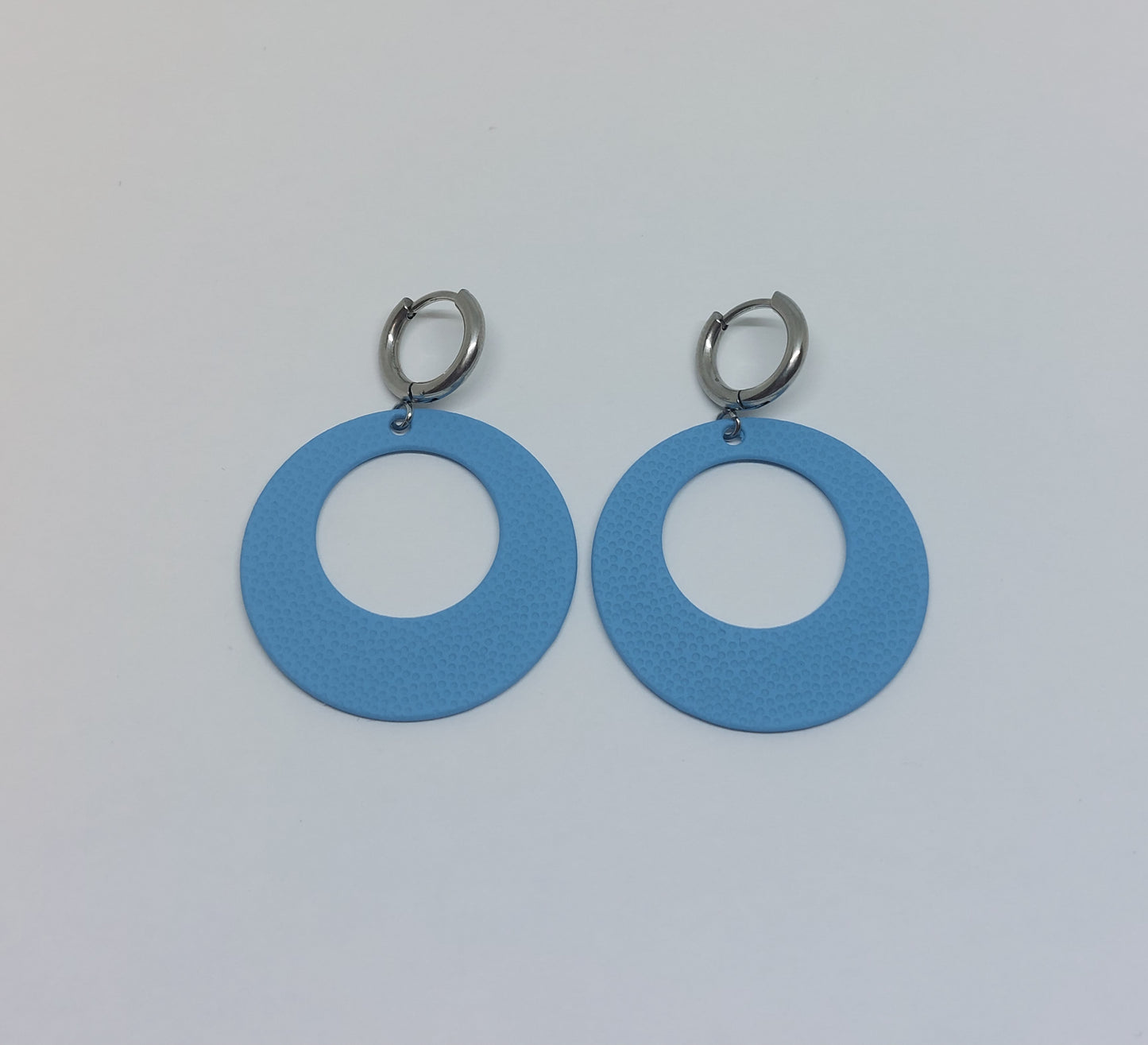 Blue hoop earrings