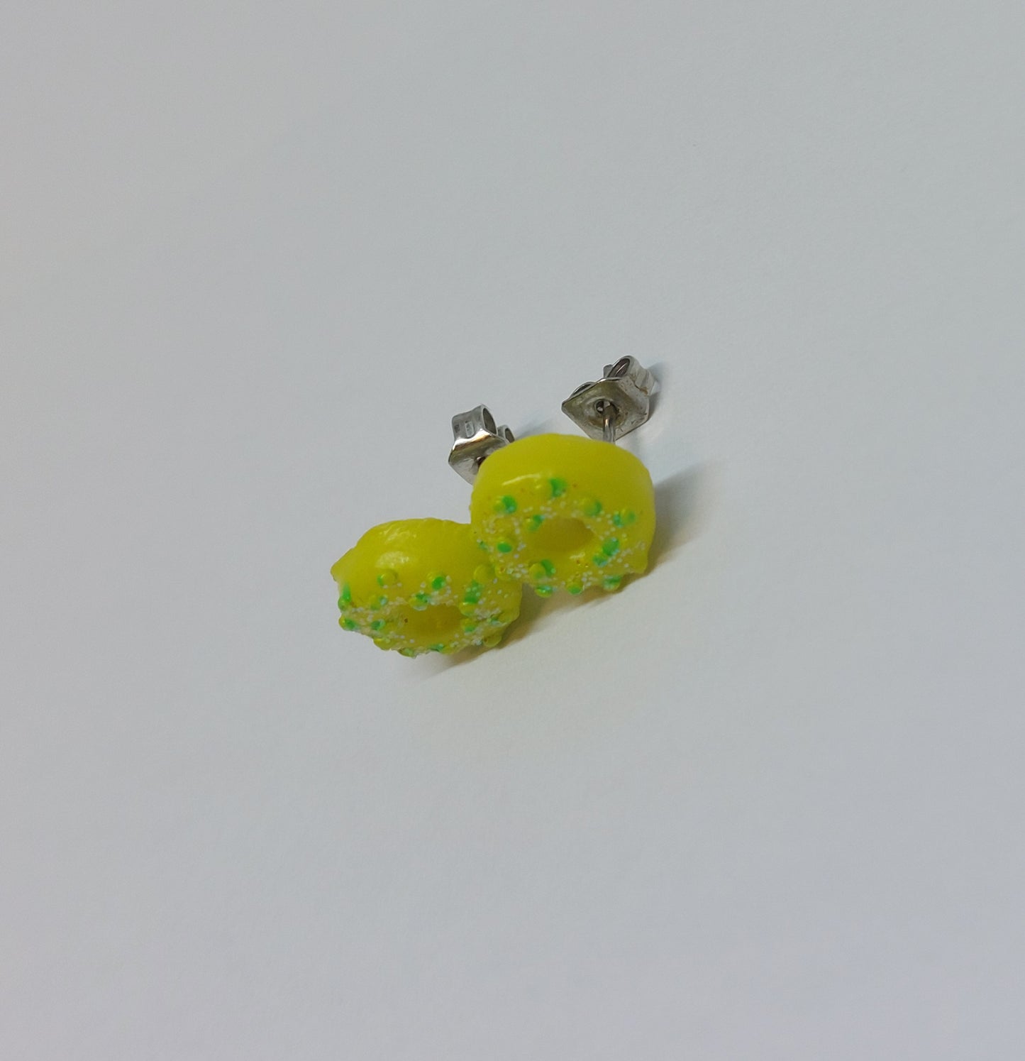 Yellow donut earrings