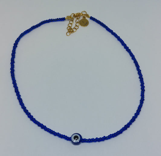 Evil eye ketting blauw