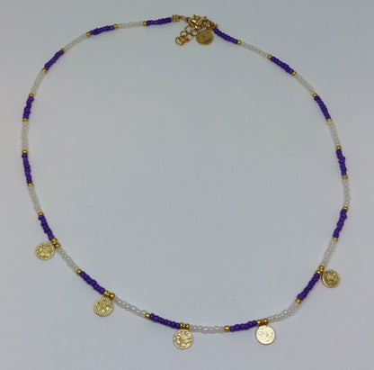 Purple coin ketting