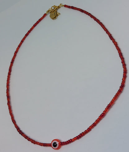 Evil eye ketting rood