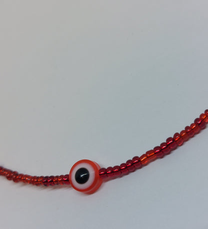 Evil eye necklace red