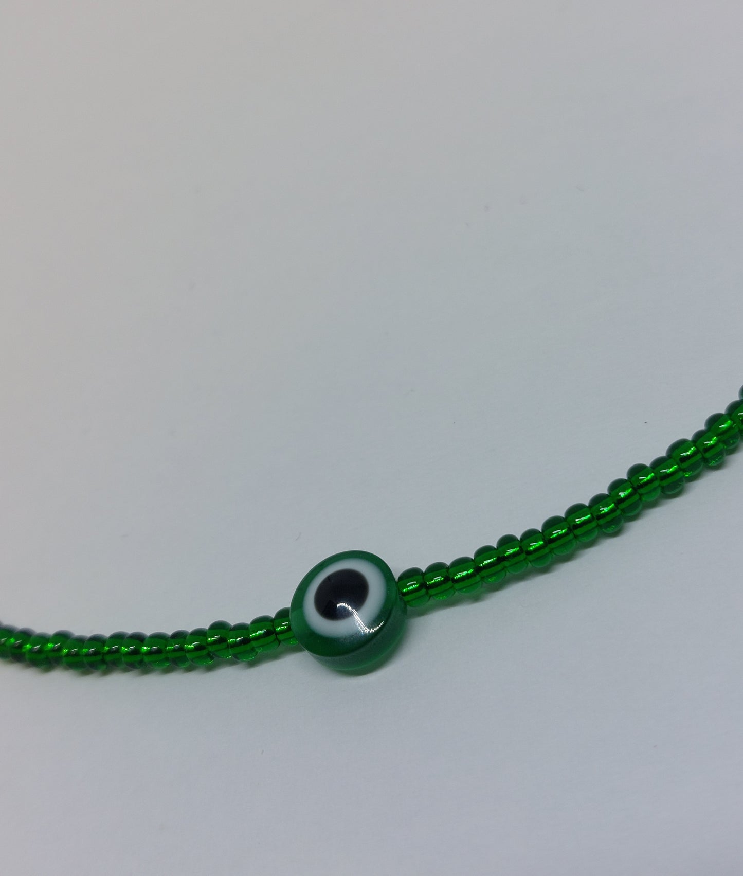 Evil eye necklace green