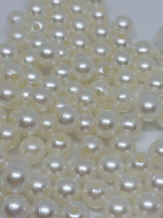 Round white/yellow 5mm beads