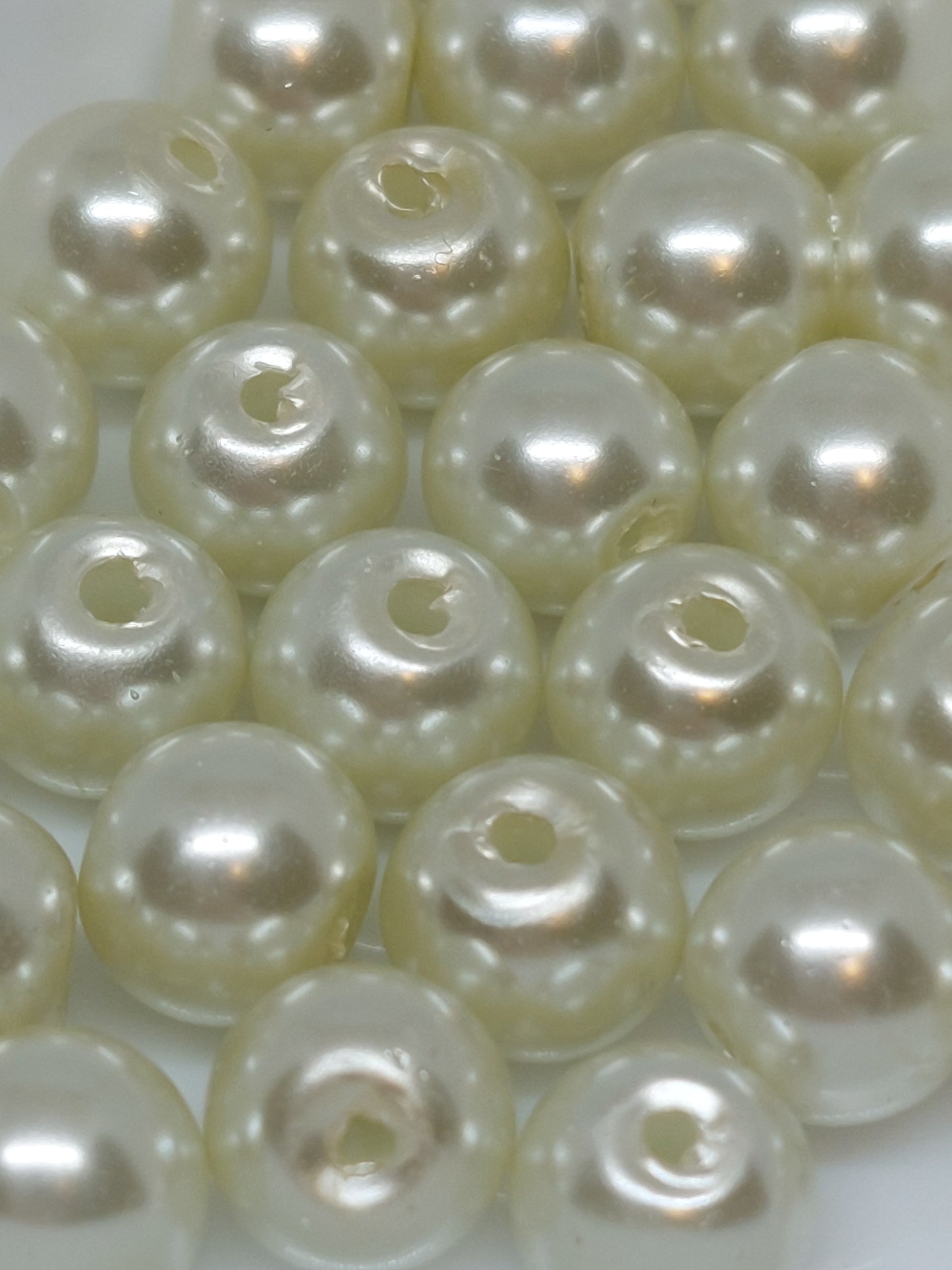 White glass beads