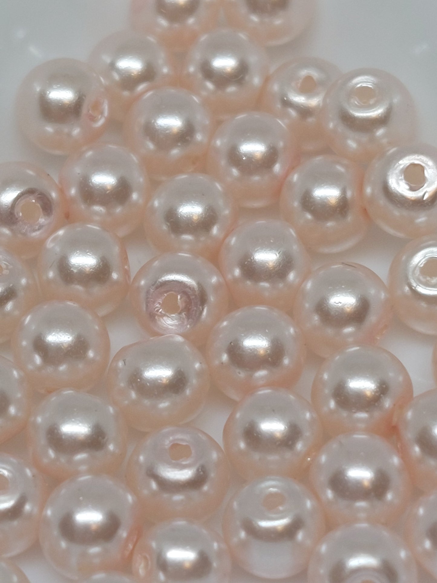 Glass light pink beads