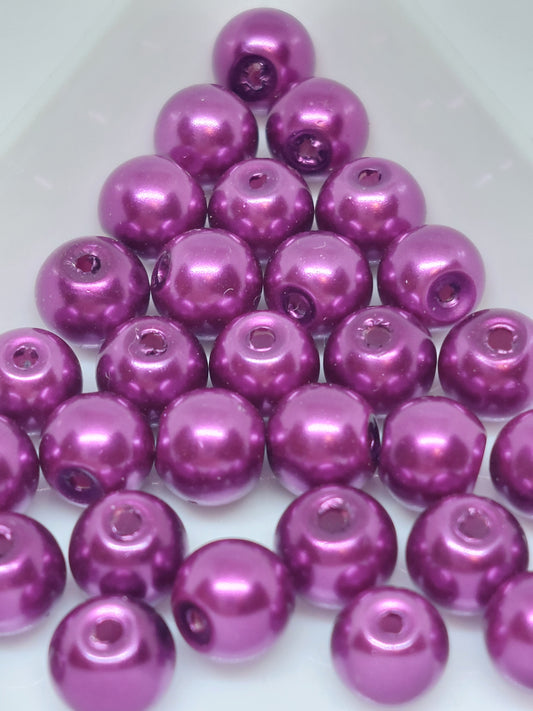 Glass metallic purple beads