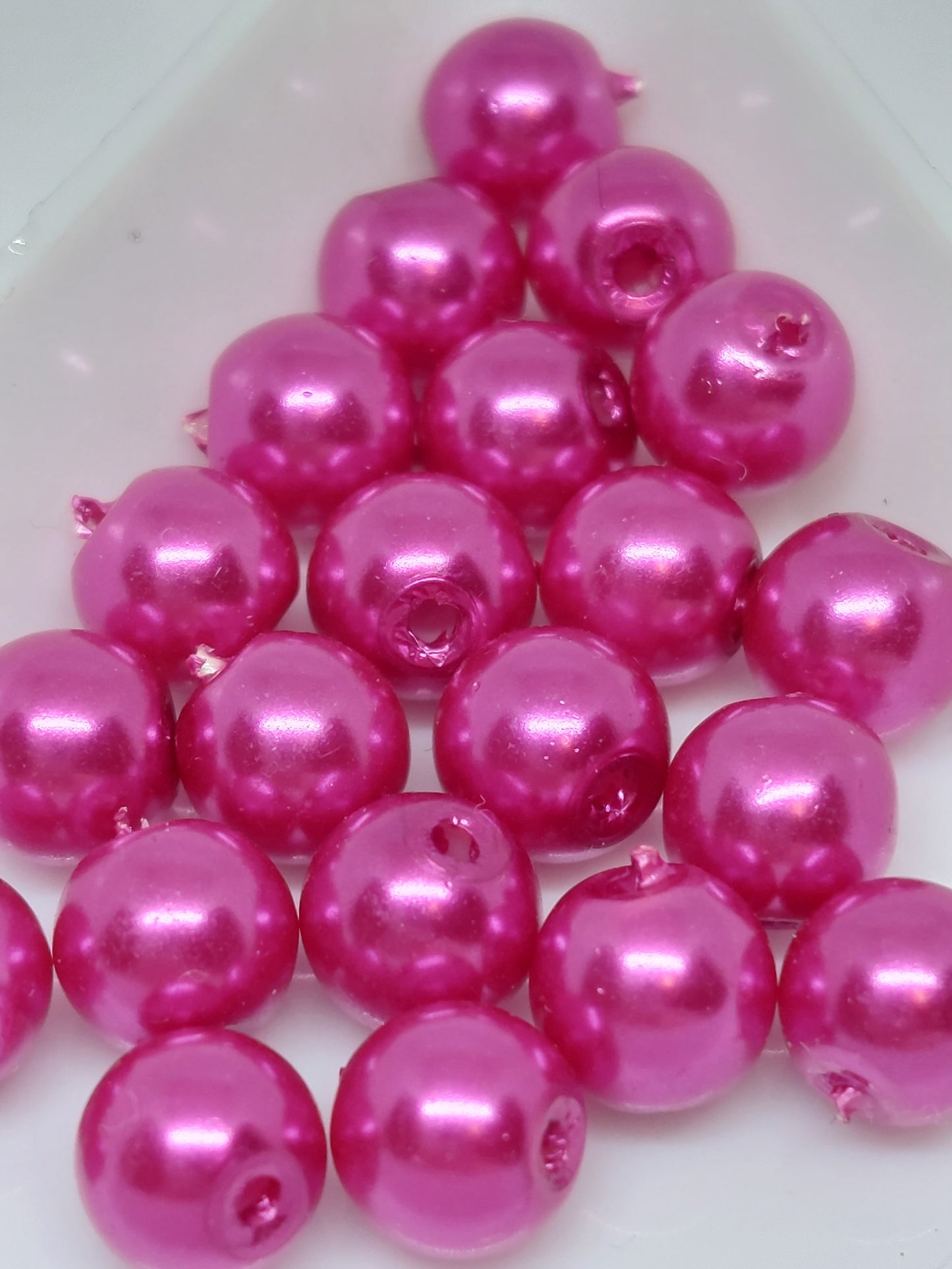 Pink glass beads