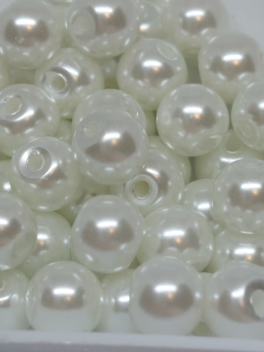 White glass beads