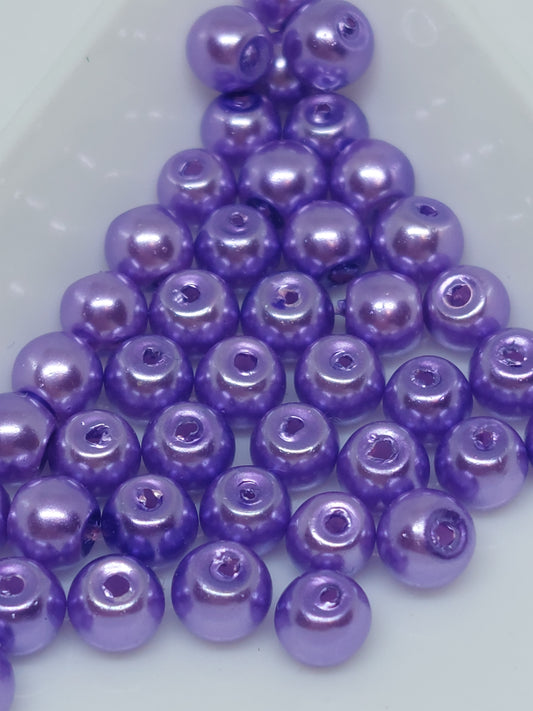 Glass purple beads