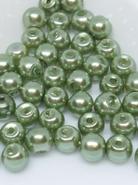 Glass green beads